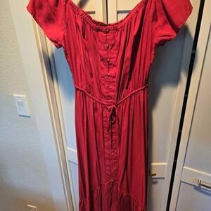 Indigo Ruby Off-Shoulder Maxi Dress